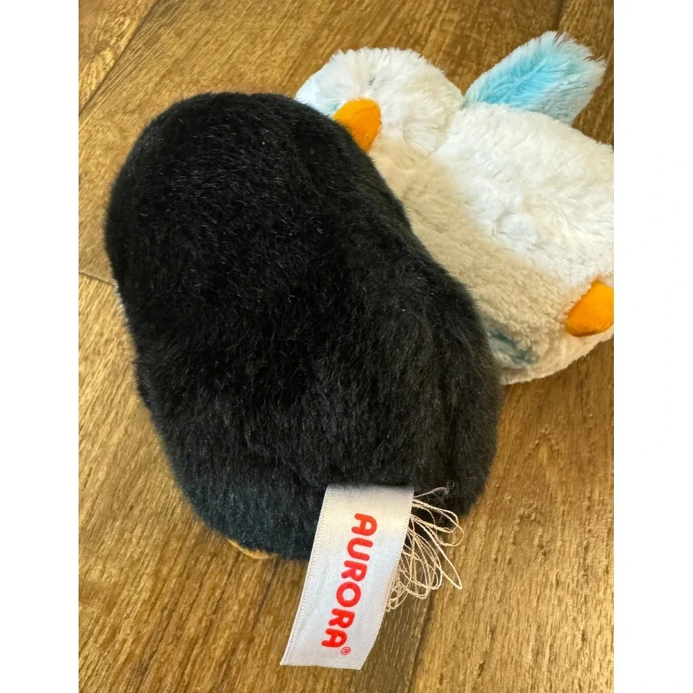 Aurora World Plush Penguin Lot Blue Pom Pom Rolly Pet Peewee Stuffed Animal Toys